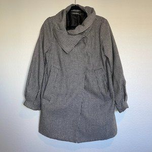 Love Stitch houndstooth black and white swing jacket coat 3/4 bubble sleeve